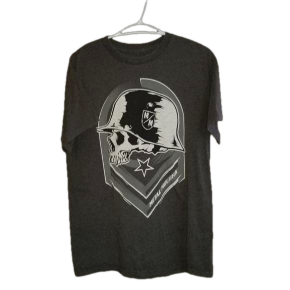 Metal Mulisha Skull Helmet Graphic TShirt Label Reads Size Medium